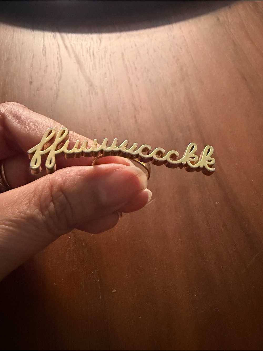 Gold Script Nameplate (F***) Ring - Picture 3 of 5